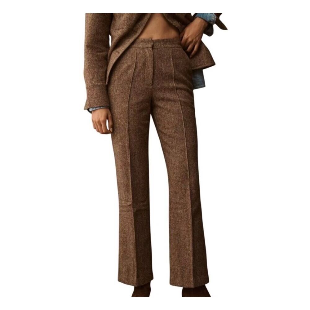 Aligne Lena Wool Trousers in Brown, Size 2 NWT